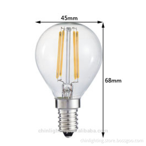 G45 clear class filament bulb led lamp from professional supplier
